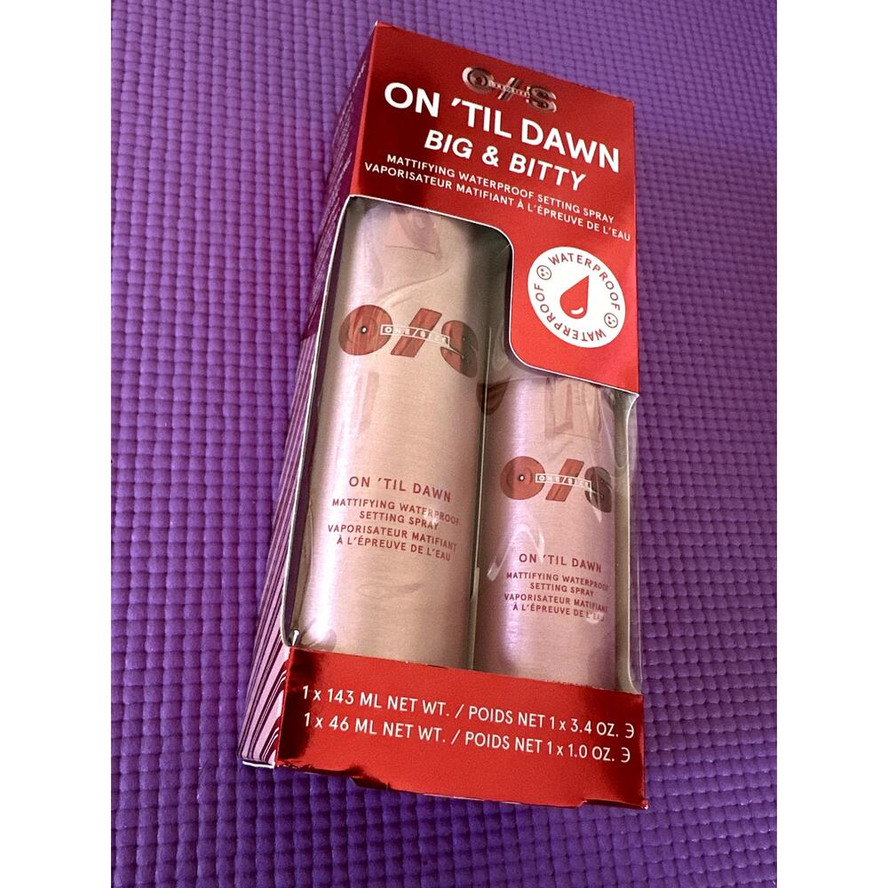 One Size On Til Dawn Mattifying Waterproof Setting Spray Big Bitty Duo NEW